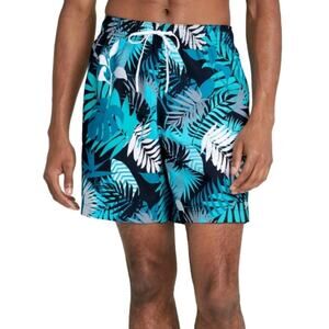 Speedo UPF 50+ Men's 18" Palm Leaf Swim Trunks Board Shorts, Size XL, EUC